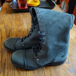 Caterpillar Knee High Lace-up Boots Grey Black Women's Sz 8